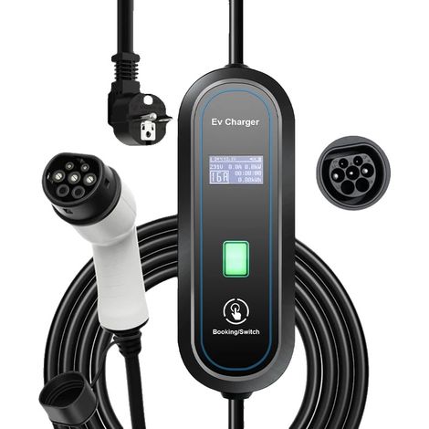 Chargeur EV, 3,5 kW Type 2, Charge Rapide 16A, Surveillance en Temps Réel et Multi-Protéction pour une Utilisation Sûre à Domicile/En Voyage, 16A 3.5kW Type2 (1/3)