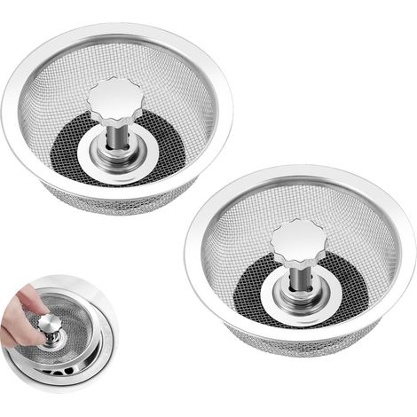 Lot de 2 filtres de vidange anti-obstruction pour évier, pour douche et cuisine (1/5)