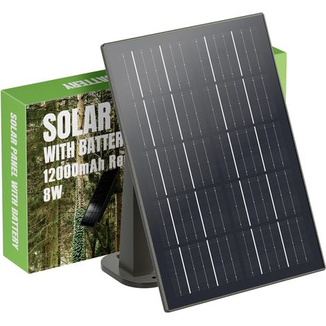 Panneau solaire 12000mAh Batterie compatible avec Caméra Chasse 12V/6V Appareil Photo avec câble Connexion 3M Chargeur Solaire Etanche Caméra Chasse Accessoires Chasse (1/5)