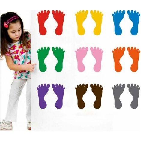 9 Pairs Footprint Stickers for Floor, Wall, Stairs to Guide Directions (1/4)