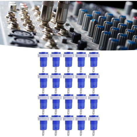 20 unités par paquet, prise banane 4 mm, bornier en cuivre, type de sécurité, bornier de mise à la terre soudé en spirale, 402 1KV 32A, bleu. (1/5)