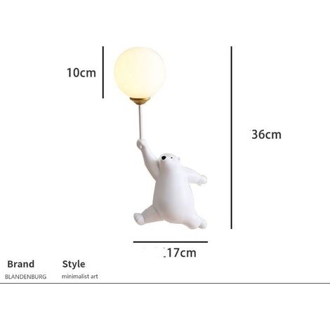 Applique murale ours de dessin animé, pour chambre d'enfant, luminaire mural féerique G9 Lumière chaude
(1/4)