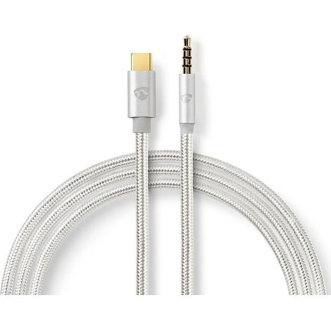 Adaptador usb c usb 20 usb c macho macho de 35 mm 100m redondo chapado en oro trenzado nailon aluminio caja con ventana cubierta