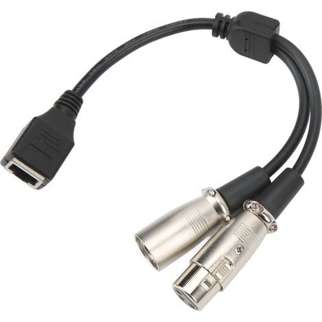 Adaptateur Signal Audio RJ45 Femelle Vers XLR Mâle Et Femelle - Câble Transmission Flexible 25cm - Pour Studio Et Scène - Lot De 1 (1/5)