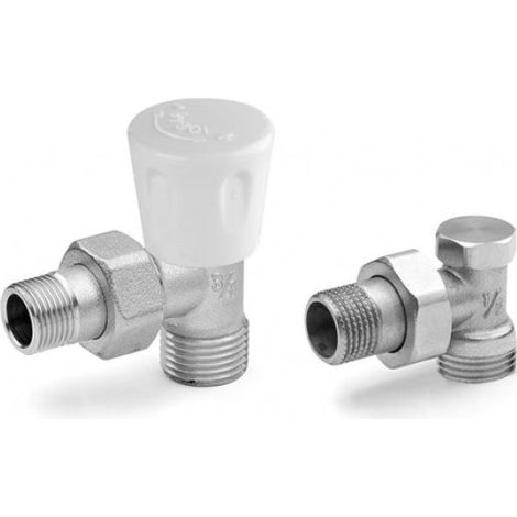 Valvola (no termo) + Detentore 3/8" A Squadro Attacco Rame/Multistrato