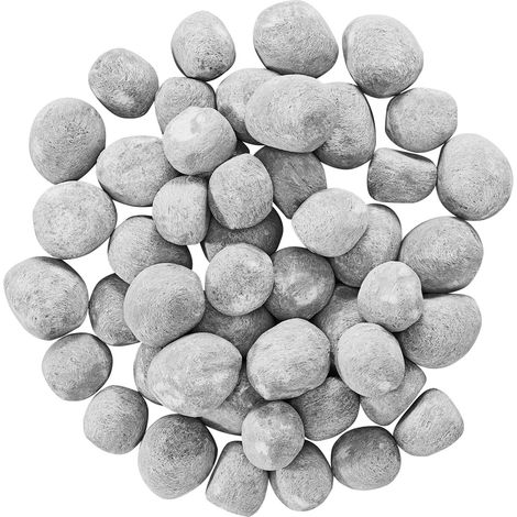 Mophorn Piedras de Cerámica para Fuego 5-7,6 cm 30 Piezas Rocas de Lava Reutilizables para Uso en Interiores y Exteriores, Ideales para Fogatas de Propano, Gas, Estufas y Camping, Color Gris (1/5)