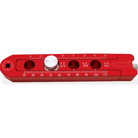 Tracez un cercle à l'aide d'un compas (rouge). Compas de menuisier pour tracer des cercles, modèle réglable, norme impériale, dessin technique et décoratif, dessin industriel, alliage d'aluminium. (1/2)
