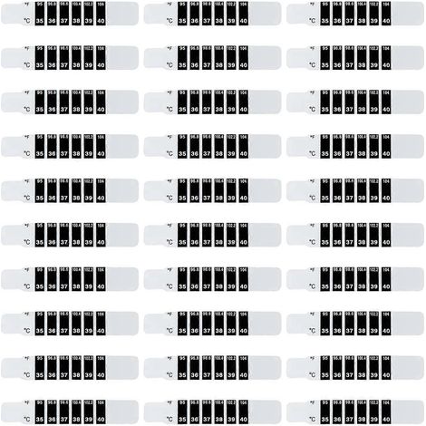 30 bandelettes thermométriques frontales réutilisables, autocollantes anti-décoloration (1/5)