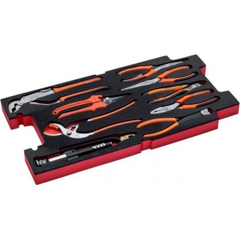 BAHCO - Jeu de pinces aviation, module pr 4750RCHDW01 Caisse rigide usage intensif - 9pc