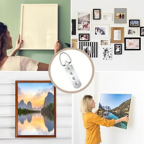 12pcs Cintres pour tableaux lourds - Avec anneau en D Avec 48 vis - Miroir œuvres d'art (1/5)