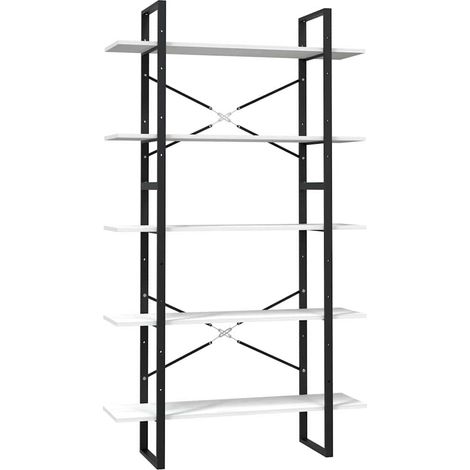 Maison Exclusive - Libreria a 5 Ripiani Bianca 100x30x175 cm in Legno di Pino (1/5)