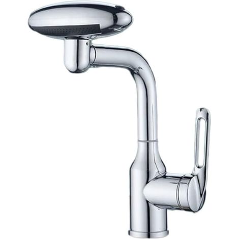 Robinet de lavabo, inox, argenté, eau chaude/froide, 4 modes (1/4)