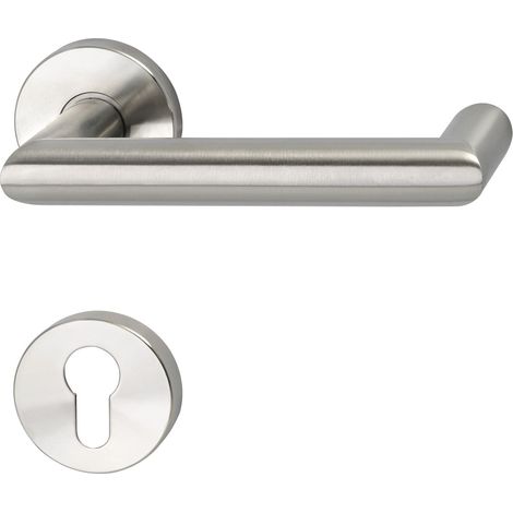 SOLIDO Drückergarnitur SYLT - auf Rosette PZ, 38 - 45, Edelstahl matt