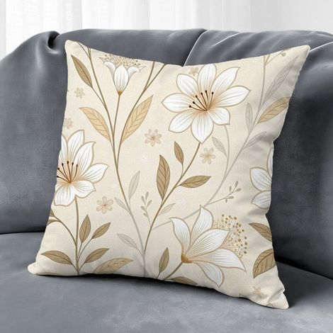 Housse de coussin extérieur fleurs, décoration canapé-lit maison,45×45cm (1/5)