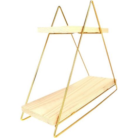 Mensola da parete, mensola portaoggetti Shelf Gold Marrone (1/5)