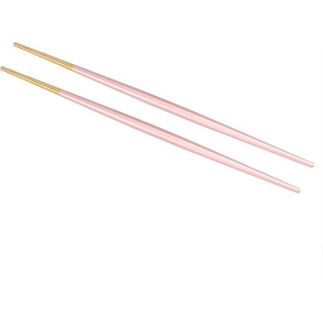 Baguettes japonaises à sushi dorées en acier inoxydable 304 (rose) (1/5)