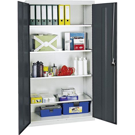 Stumpf Armoire à outils et matériaux Série 3000 gris clair / gris anthracite + 4 étagères coulissantes continues - 3008071