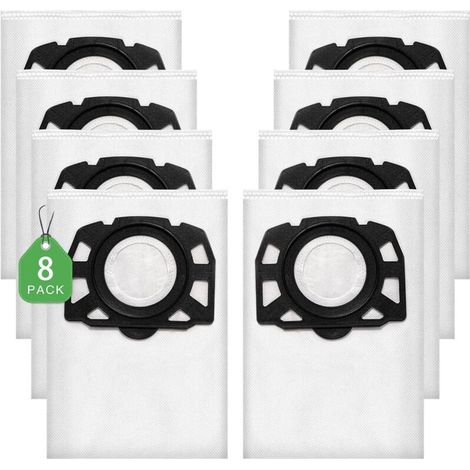 Pack of 8 vacuum cleaner bags for KFI 357 compatible with Kärcher models WD 2 Plus, WD 3, WD 3 Battery, KWD 1, KWD 2, KWD 3, MV 3 and WD 3.200-AquaForge (1/4)