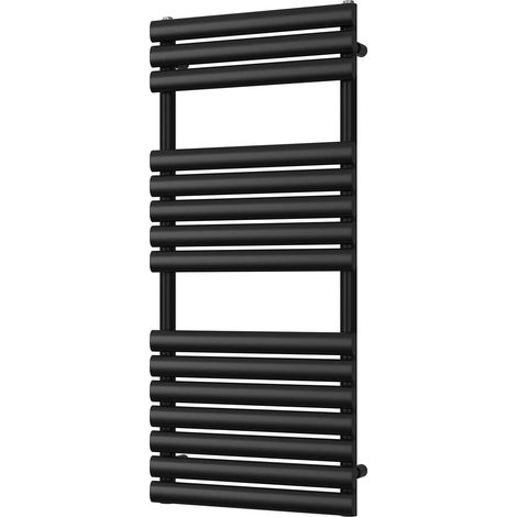 Omeara - Black Towel Radiator - H1120mm x W500mm (1/3)