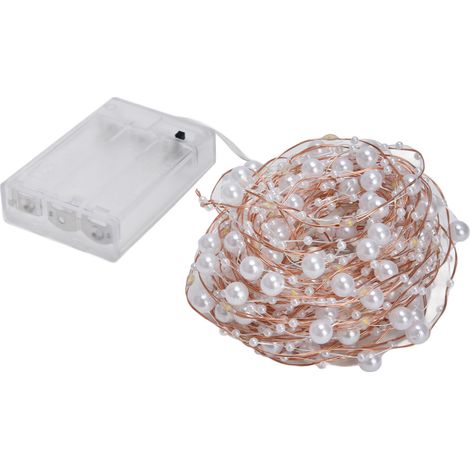 Guirlande lumineuse LED de 10 m (32,8 pi) avec perles et fil de cuivre, idéale pour décorer une chambre ou un intérieur. (1/5)