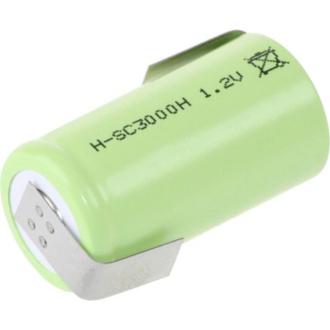 Mexcel -SC3000H Batteria ricaricabile speciale Sub-C adatto alle alte temperature, linguette a saldare a Z, Flat Top Ni