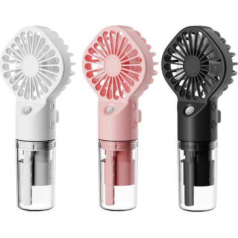 Ventilador De Mano - Con Función De Niebla - Recargable - 4 Velocidades - 7 Aspas - 800 Mah - 16 X 7 X 4 Cm - 103 G - Para Oficina Hogar Estudio - Set De 3 Unidades (1/5)