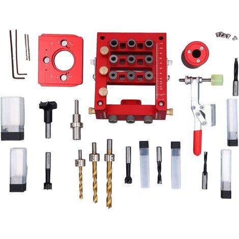 3-in-1 Hinge Drilling Jig – For Furniture Doors, Adjustable – Woodworking Tool (1/5)