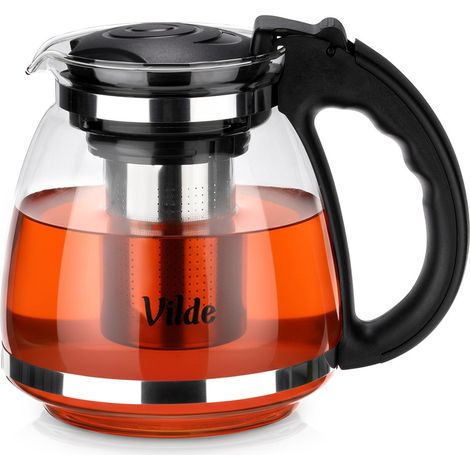 Hitzebeständige Glasteekanne mit Teesieb, 1,5 l