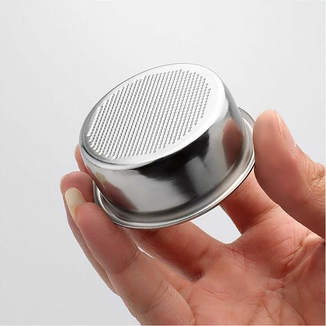 1pc Panier filtre à café en acier inoxydable, accessoire de machine à café pour la maison, bar, café( 54MM double ration) (1/5)