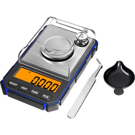 Präzisionswaage, 0,001 g, 50 g/0,001 g Präzisionswaage, tragbare Digitalwaage mit LCD-Display mit 50 g Kalibriergewicht und elektrostatischer Pinzette