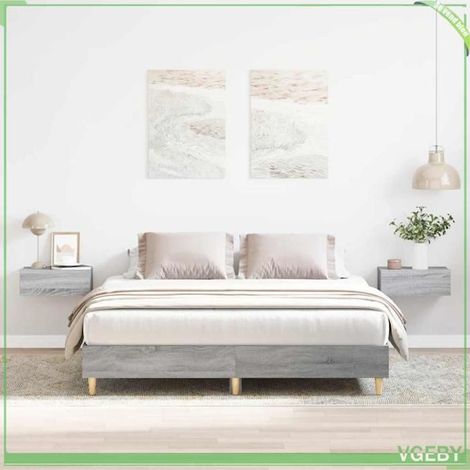 Cadre de lit sans matelas - 3328722 - Sommier à lattes - 140x200 cm - Sonoma gris (1/5)