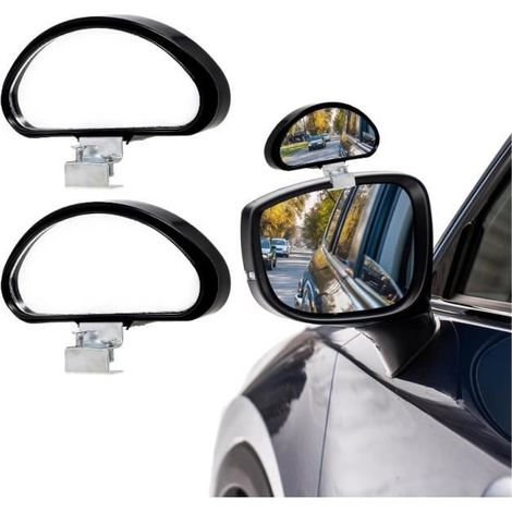 2PCS Rétroviseur d'angle Mort, Rétroviseur Conduite Accompagnée, Miroir D'angle Mort Réglables pour Voiture/SUV/Camion, yd (1/4)