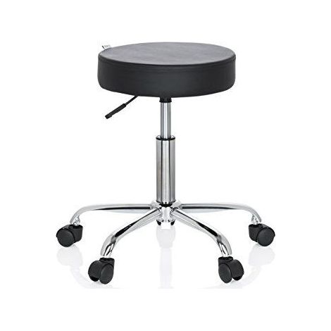 Tabouret / siège pivotant / siège technique OPERATOR II simili-cuir noir chrome hjh OFFICE