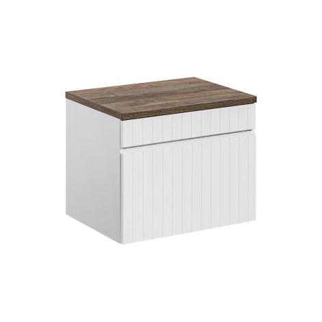 Ensemble meuble sous vasque + plateau 80 cm - Emblematic White - Livraison gratuite