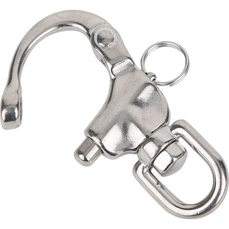 Mousqueton pivotant, mousqueton à ouverture rapide en acier inoxydable, mousqueton pour voilier, yacht, bracelet (128mm) (1/5)