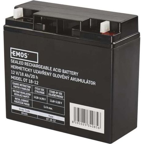 Accumulateur au plomb 12 V, 18 Ah, Batterie 12V / 18Ah  dimensions 181 × 77 × 167 mm, poids 4,88kg