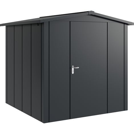 Hörmann Metall-Gerätehaus "Juno" mit Satteldach, JSD5 - Design, 214 x 214 cm (B x T), anthrazit, 1-flüglige Tür, Anschlag rechts (1/5)
