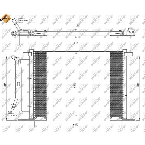 Condenseur, climatisation NRF 35250 FORD 10033452 1004001 1033452 1051605