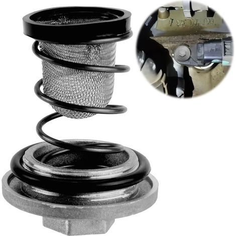 Moto Scooter Huile de Vidange Bouchon Ensemble, GY6 Joint Torique + Filtre + Ressort, Moto Scooter Bouchon Vidange D'huile Moteur pour 50150cc GY6 Ba (1/5)