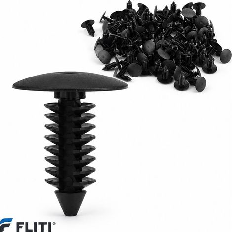 Kit 100 Clips Garniture Porte Universels Type Poussoir Rivets Fixation Pare-chocs Panneau Intérieur Voiture Accessoire Auto