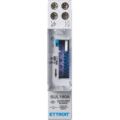 ETTROIT Timer Orario Meccanico DIN 16A temporizzatore 24ore 250V SUL180A luci, scale (1/5)