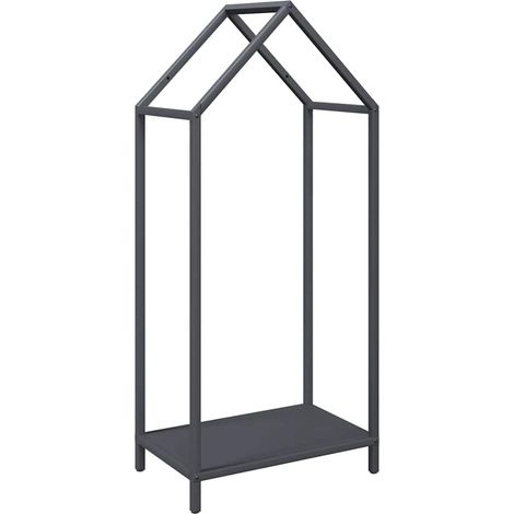 Portant de bois chauffage anthracite 40x25x90 cm CFW67095 (1/5)