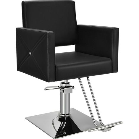 Salon Chair for Hair Stylist with Adjustable Swivel Hydraulic-Black (1/5)