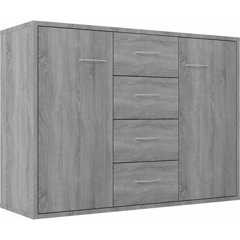 Aparador de madera contrachapada gris Sonoma 88x30x65 cm vidaXL