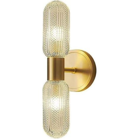 Kitchen Faucet Lumière Verre cuivre Applexion Moderne Haut en Bas, à têtes avec Une Prise bulbe G9 U2013 Lampe Murale intérieure élégante pour Chambre, Salon, Couloir décor de Chevet (1/5)