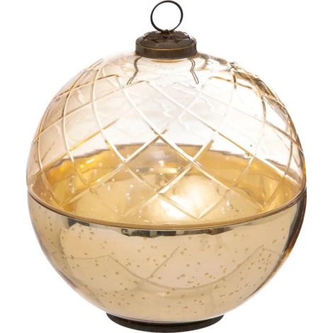 Paris Prix - Boîte Déco En Verre boule 15cm Or (1/2)