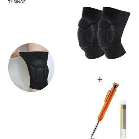 Protège-genoux professionnels pour travail, confortables pour sols abrasifs, jardinage et chantier, coque élastique (1/4)