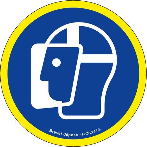 Panneau Visière de protection obligatoire - haute visibilité - Ø 80mm - 4090443
