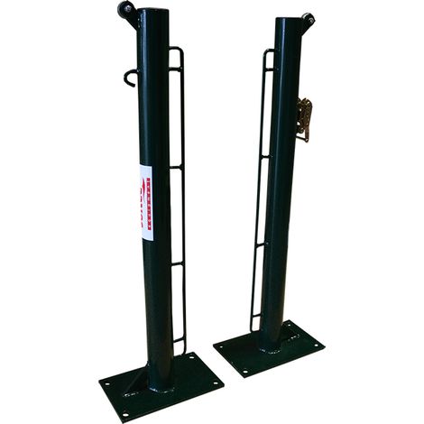 JUEGO DE 2 POSTES DE PÁDEL FIJOS Ø 80MM CON BASE PARA ATORNILLAR
