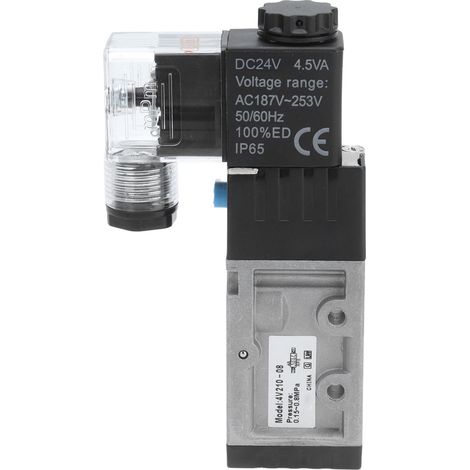 Électrovanne pneumatique 5/2 voies à tiroir G1/4, distributeur inverseur 24V DC ±10% pour commande de vérin. (1/5)